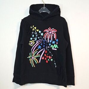 Stella McCartney Black Fireworks Hoodie W/ Fringe, Size 6-8 ~ VGUC
